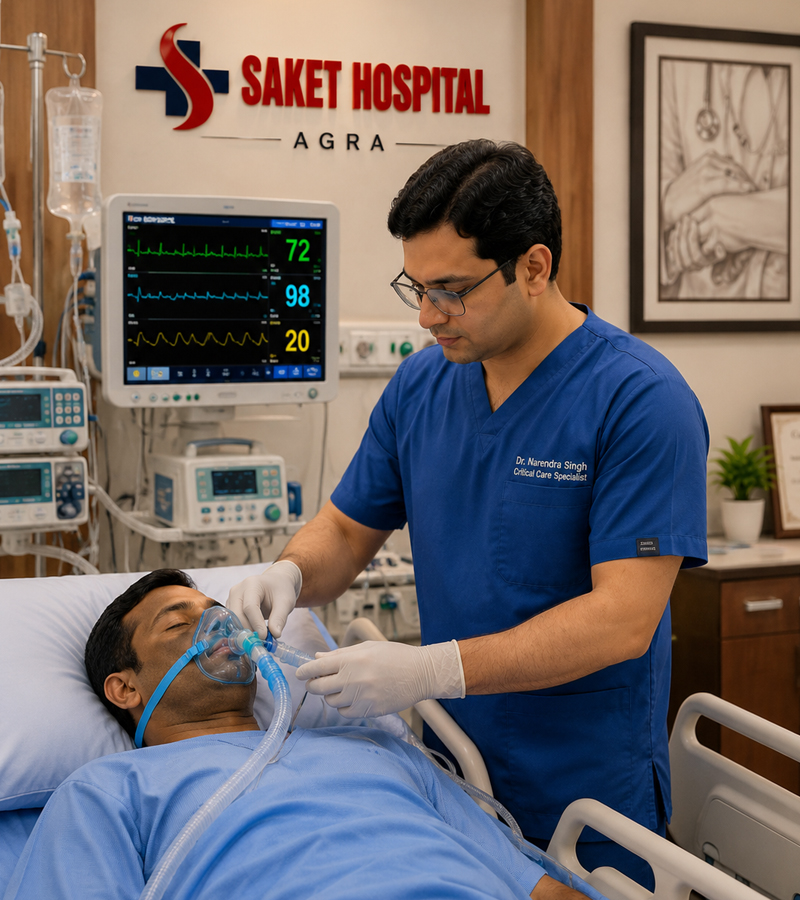 Advanced Critical Care ICU at Saket Hospital Agra