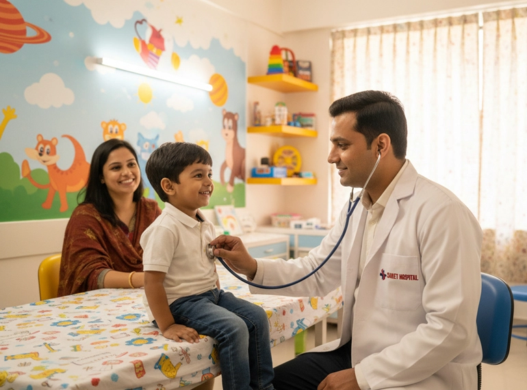 Child specialist and pediatric care in Agra at Saket Hospital